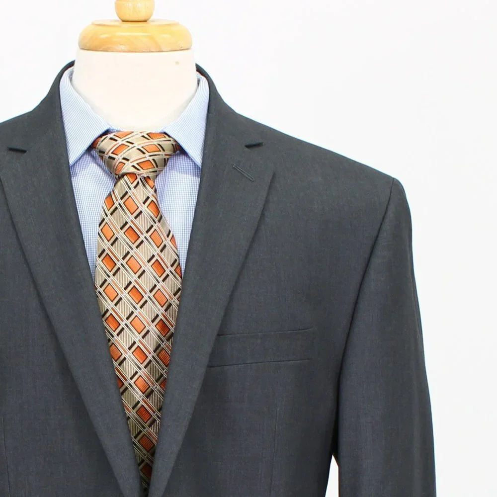 Kenneth Cole 46L Gray Solid 2-Button Sport Coat Blazer Jacket V354 - Picture 5 of 11